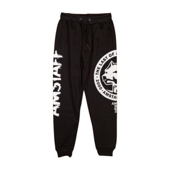   Amstaff Men’s Sweatpants – Black with Large Logo and Graphic