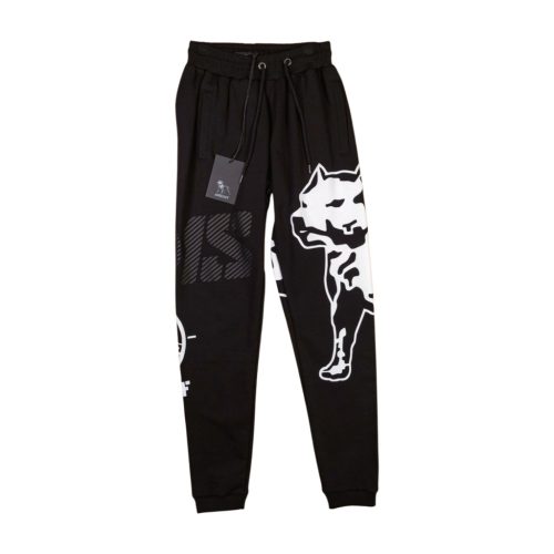 Amstaff Men’s Sweatpants – Black with Large Dog Graphic