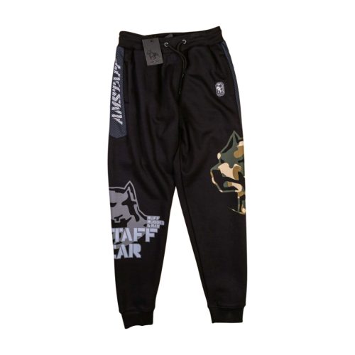 Amstaff Men’s Sweatpants – Black with Camo and Logo Design