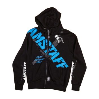 Amstaff Blue Slash Zip Hoodie – Black