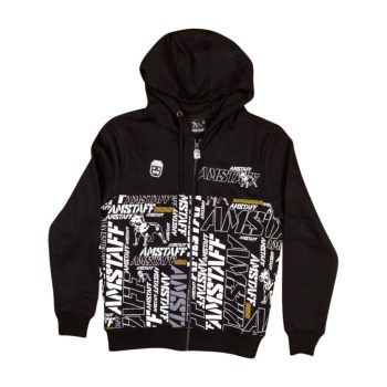 Amstaff Allover Logo Zip Hoodie – Black