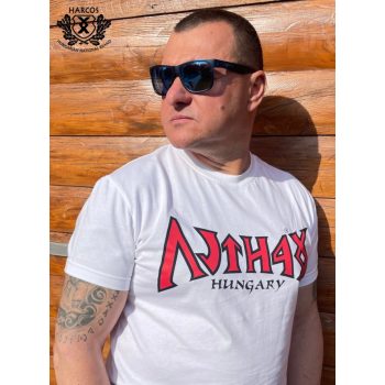 Harcos Runic Script T-Shirt – White Hungary Streetwear Tee