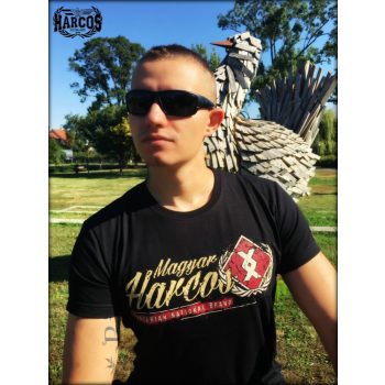   Harcos “Magyar Harcos” T-Shirt – Black Patriotic Streetwear Tee with Crest
