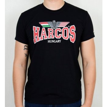   Harcos Hungary T-Shirt – Black Streetwear Tee with Eagle Design