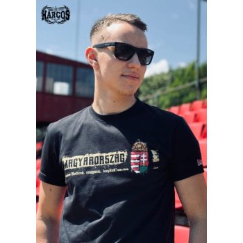   Harcos Hungary Vintage T-Shirt – Black Patriotic Streetwear Tee with Crest