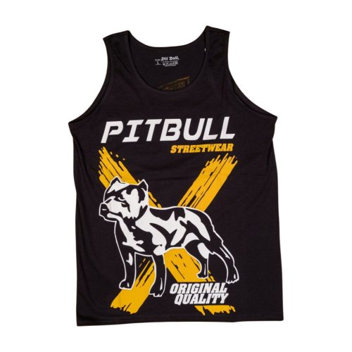 PitBull West Coast Men’s Tank Top Streetwear – Black with Dog Graphic