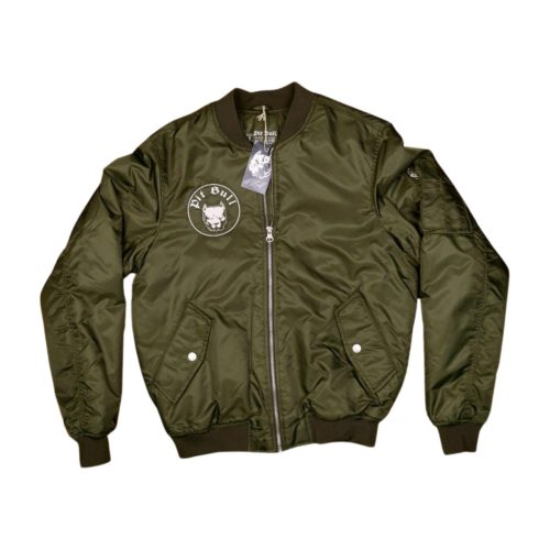 Pit Bull Men's Bomber Jacket – Khaki (Olive Green) Zip-Up Streetwear Jacket