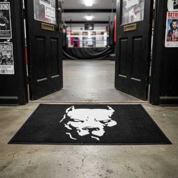 PitBull West Coast Doormat – Black with Pitbull Logo