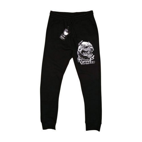 Pitbull Men’s Sweatpants – Black with “Family Breed” Dog Graphic