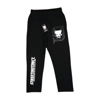   Pitbull Men’s Sweatpants – Black with “Street Instinct” Graphic