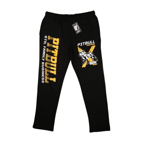 Pitbull Men’s Sweatpants – Black with Yellow “Pitbull” Graphic