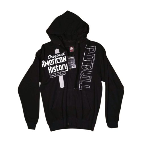 PitBull “American History 1982” Zip Hoodie – Black Men’s Streetwear Sweatshirt