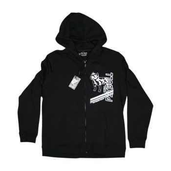   PitBull “Patrol” Zip Hoodie – Black Men’s Streetwear Sweatshirt