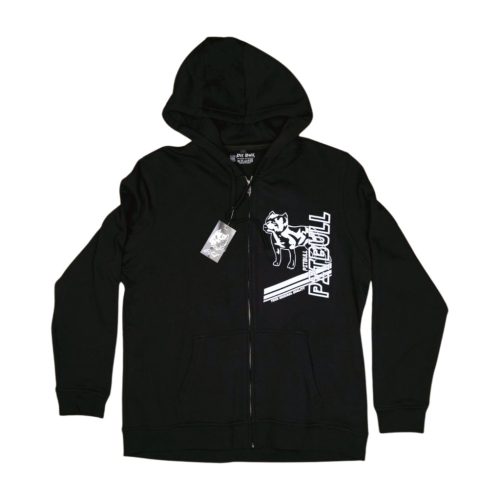 PitBull “Patrol” Zip Hoodie – Black Men’s Streetwear Sweatshirt