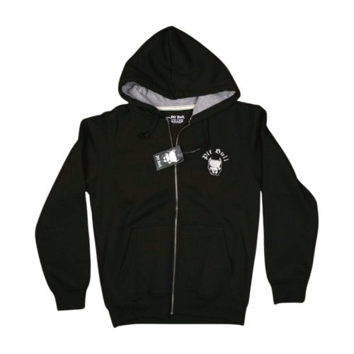 PitBull Minimal Zip Hoodie – Black Basic Streetwear Sweatshirt