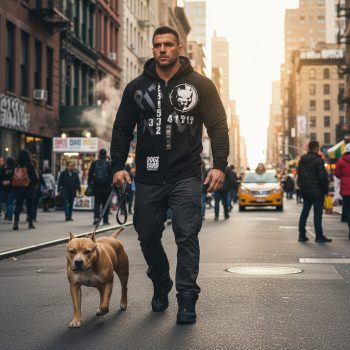   PitBull “Dogz Yard” Zip Hoodie – Black Graphic Streetwear Sweatshirt