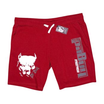   Pitbull Men’s Shorts – Red with “Pitbull Streetwear” Graphic