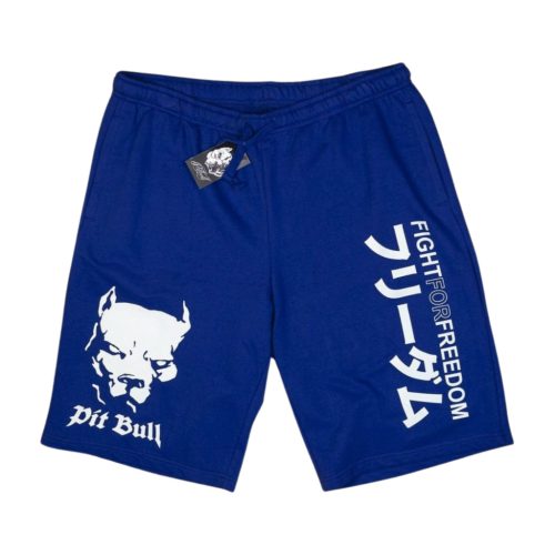 Pitbull Men’s Shorts – Blue with “Fight for Freedom” Graphic