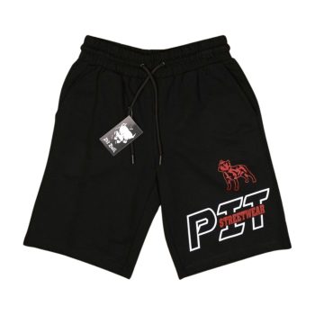   Pitbull Men’s Shorts – Black with “PIT Streetwear” Graphic